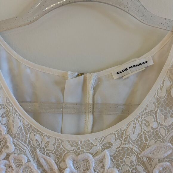 Club Monaco Mayara dress white lace 3d floral dress size 10 - Picture 5 of 11